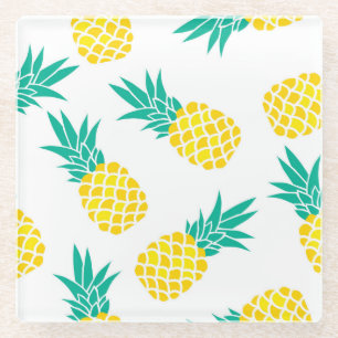 Exotische Ananas: Gelbe Freude. Glasuntersetzer