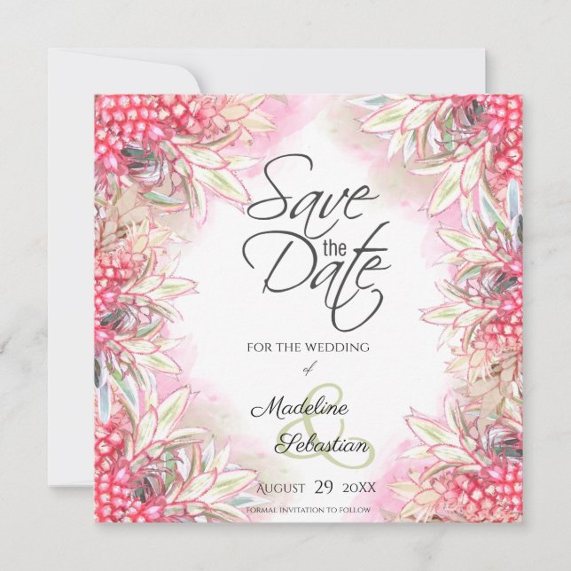 Exotische Ananas Save The Date (Vorderseite)