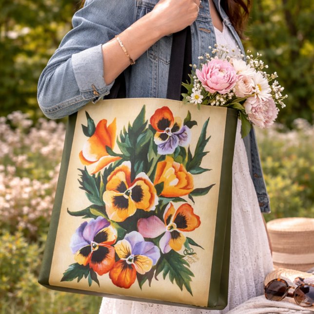 Exotische Aquarellfarben - mehrfarbige Stiefmütter Tasche (Von Creator hochgeladen)