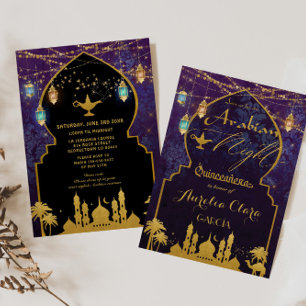 Exotische Arabische Nachtlaternen Aladdin Quinceañ Einladung
