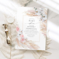 Exotische Babydusche aus Pampas Grass und Weißen O