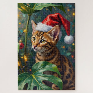 Exotische Bengal-Katze Dschungel Weihnachten Spiel