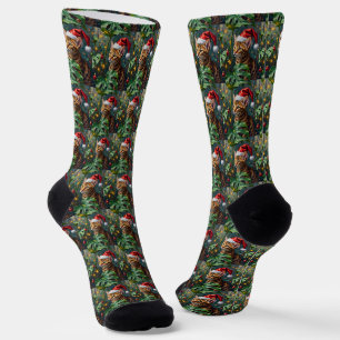 Exotische Bengal-Katze Dschungel Weihnachten Spiel Socken