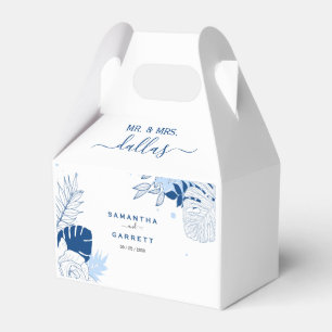 Exotische Blätter Weißer Hintergrund Gunstbox Geschenkschachtel
