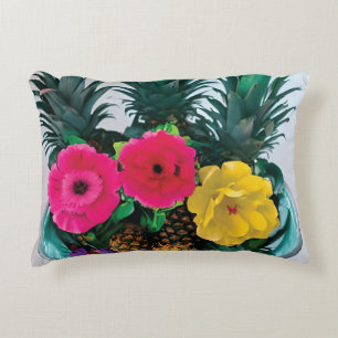 Exotische Blume Digital Graphic mit Real Pineaple Dekokissen