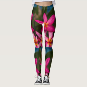 Exotische Blume-Hintergrund-Plumeria-Einladung Leggings