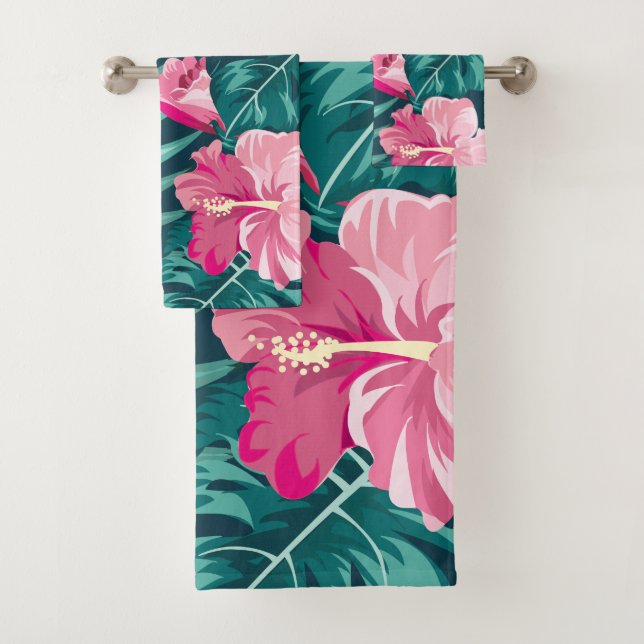 Exotische Blume Sommerdesign Badhandtuch Set (Insitu)