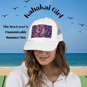 Exotische Blume Stone "Kahakai (Strand) Girl" Truckerkappe