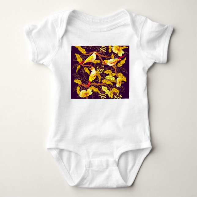 Exotische Blume von tropischen Vögeln Baby Strampler (Vorderseite)