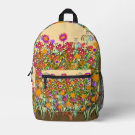 Exotische Blumengarten Bedruckter Rucksack