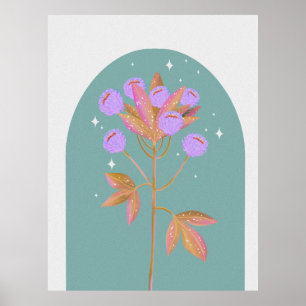 Exotische botanische Dschungel-Blume Poster