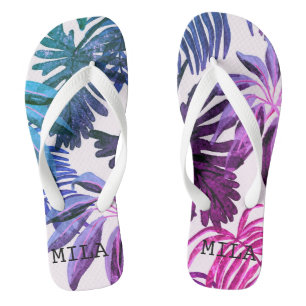 Exotische bunte Palmwedel Flip Flops