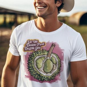 Exotische Durian Delikatesse in Rosa T-Shirt