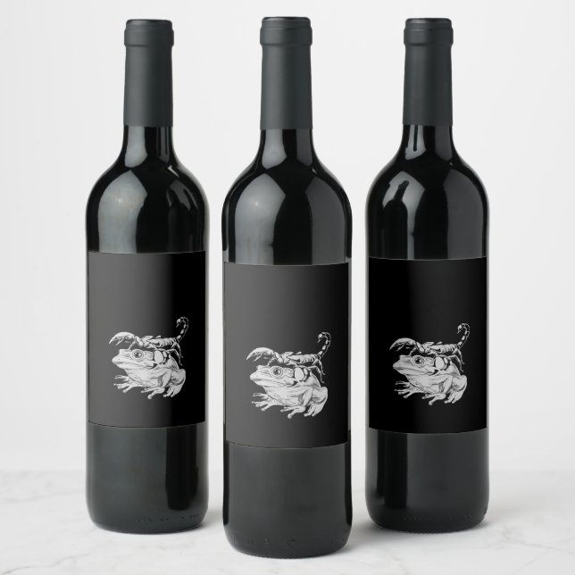 Exotische Elixiere: Weinsammlung "Scorpion & Frog" Weinetikett (Flaschen)