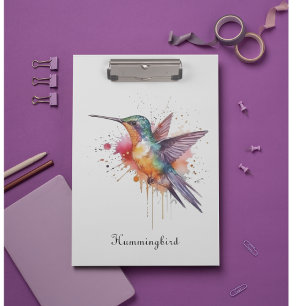 Exotische, farbenfrohe Kolibri individuell anpassb Klemmbrett