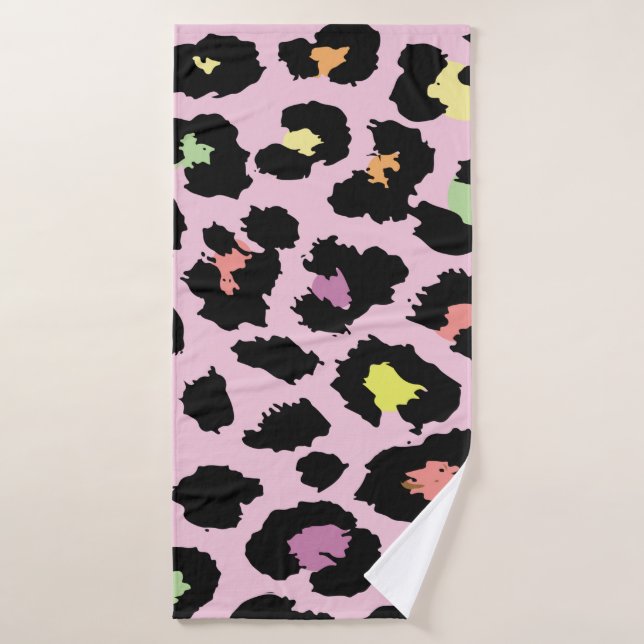 exotische, farbenfrohe Wildleopard-Design handgeze Badehandtuch (Badehandtuch)