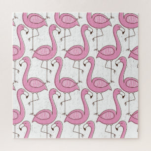 Exotische Flamingos, Vintag nahtlos gestaltet.