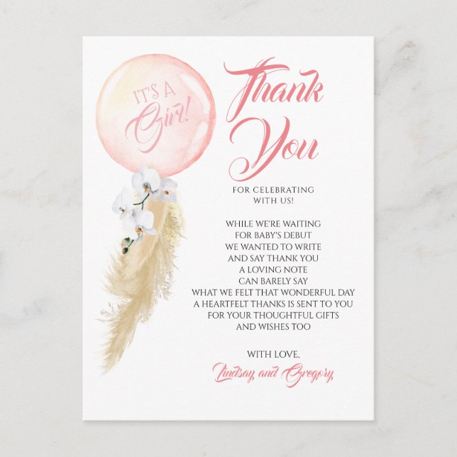 Exotische Foliage Floral Balloon Garland Vielen Da Postkarte (Vorderseite)