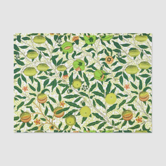 Exotische Frucht William Morriss, zitronengelb Seidenpapier (Vorderseite)