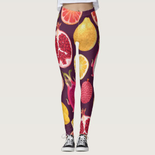 Exotische Früchte: farbiges, nahtloses Muster Leggings