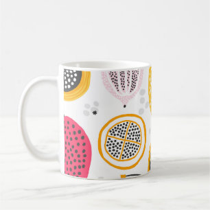Exotische Früchte Handgezeichnet: Vintage-Sommer Kaffeetasse