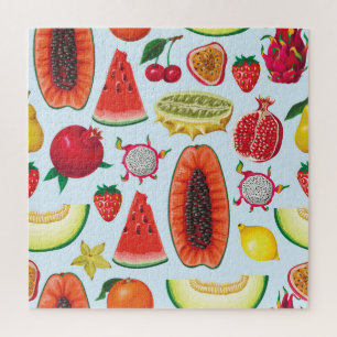 Exotische Früchte: Trendy Print nahtlos.