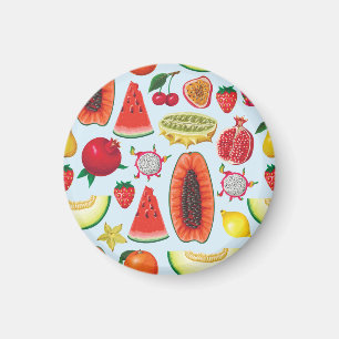 Exotische Früchte: Trendy Print nahtlos. Magnet