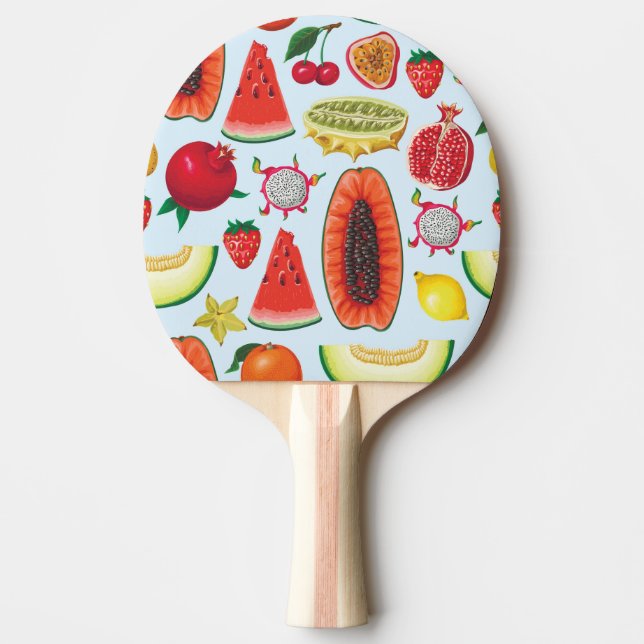 Exotische Früchte: Trendy Print nahtlos. Tischtennis Schläger (Vorderseite)