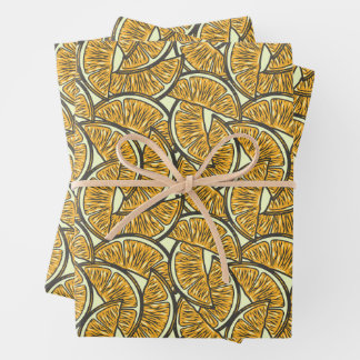 Exotische Früchtezitrus Sommerorange Geschenkpapier Set