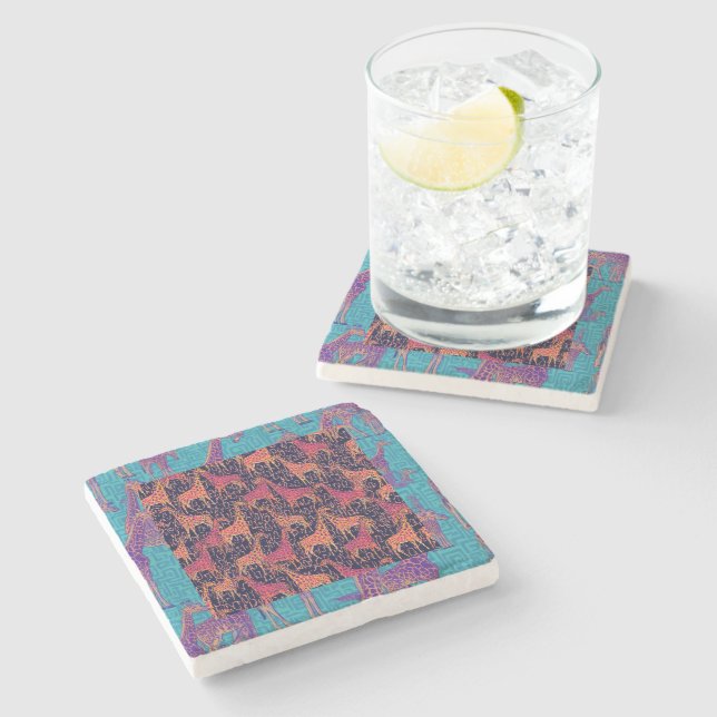 Exotische Gefühle Steinuntersetzer (Seitenansicht)