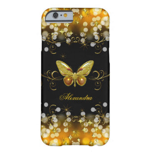 Exotische Gold Black Butterfly Glitzern Barely There iPhone 6 Hülle