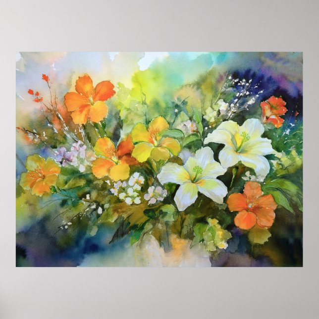 Exotische hawaiianische Blume Poster (Vorne)