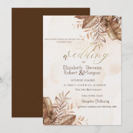 Exotische Herbstblütenhochzeit Einladung