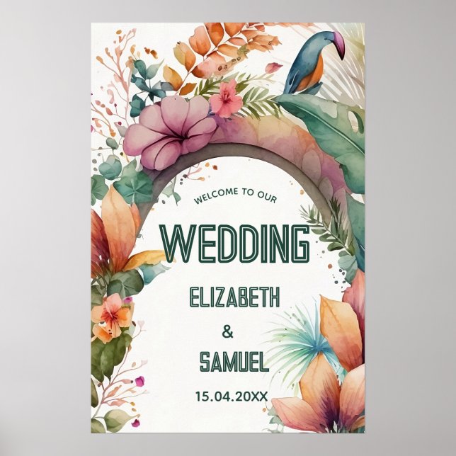 Exotische Hochzeit der tropischen Blume Poster (Vorne)