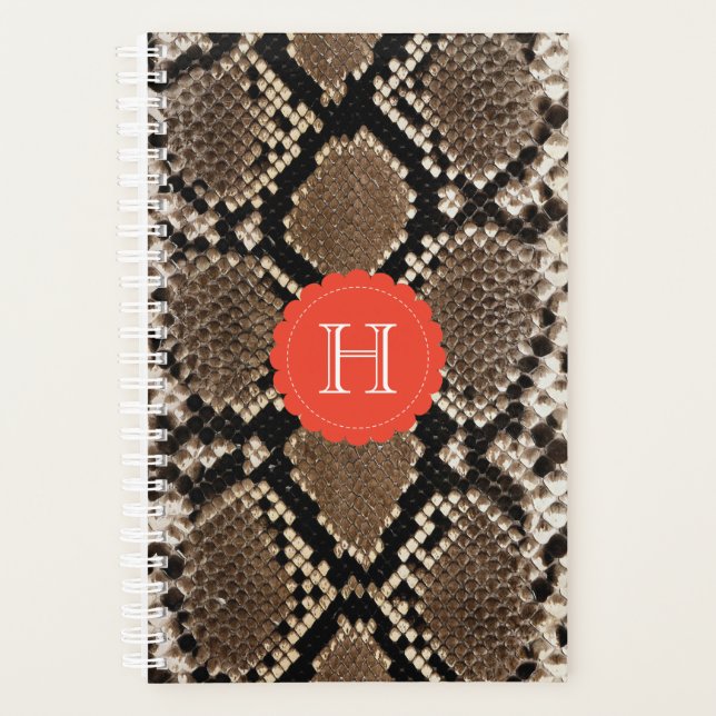 Exotische Imitate Schlange Hautmuster Monogramm Planer (Vorderseite)