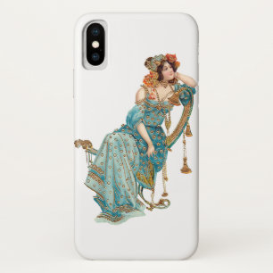 Exotische Jugendstil-Beauty in Aquamarinen Robben Case-Mate iPhone Hülle