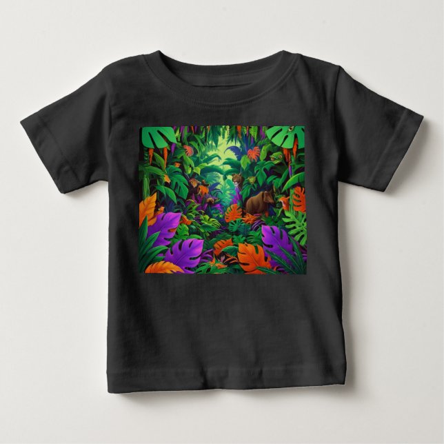 Exotische Jungle-Szene Baby T-shirt (Vorderseite)