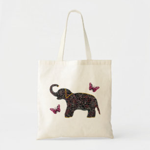Exotische Juwel-Elefant-Leinwand-Tasche Tragetasche