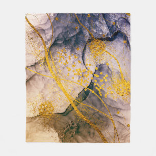 Exotische KUNST. Goldener Strudel, künstlerisches Fleecedecke