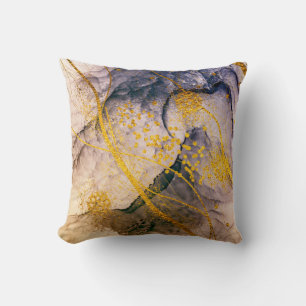 Exotische KUNST. Goldener Strudel, künstlerisches Kissen