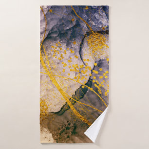 Exotische Kunst. Goldener Swirl, künstlerisches De Badehandtuch