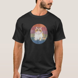 Exotische Kurzhaar Katze Aquarell auf abgenutzter T-Shirt