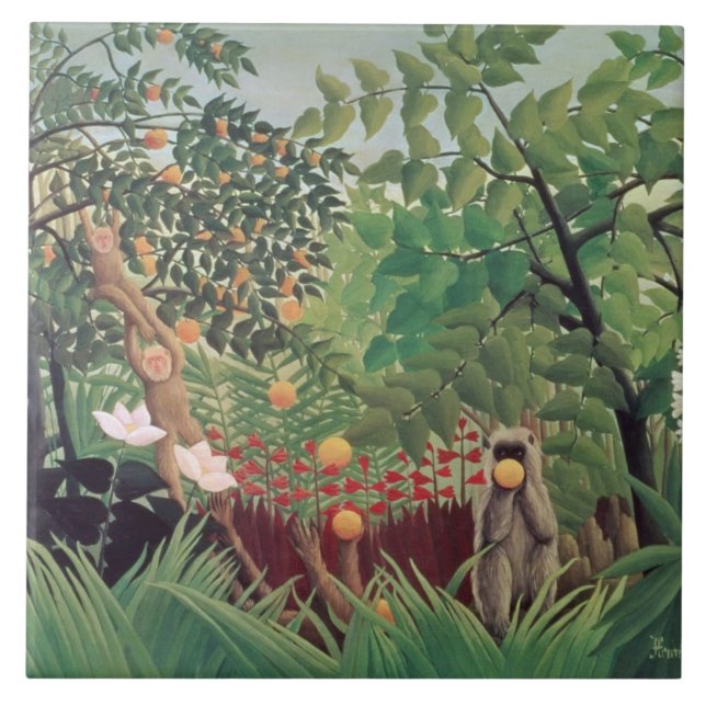 Exotische Landscape, 1910 Fliese (Vorderseite)