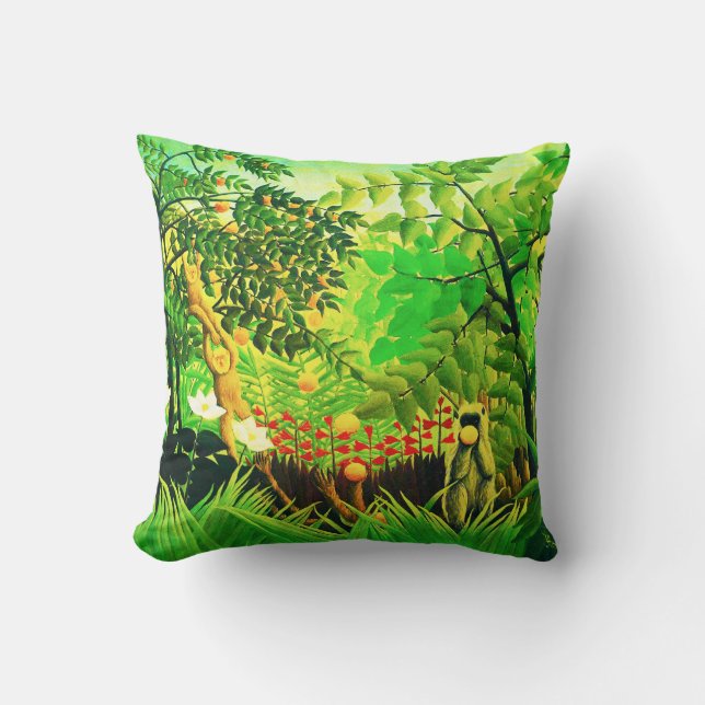 Exotische Landschaft, durch Henri Rousseau Kissen (Vorderseite)