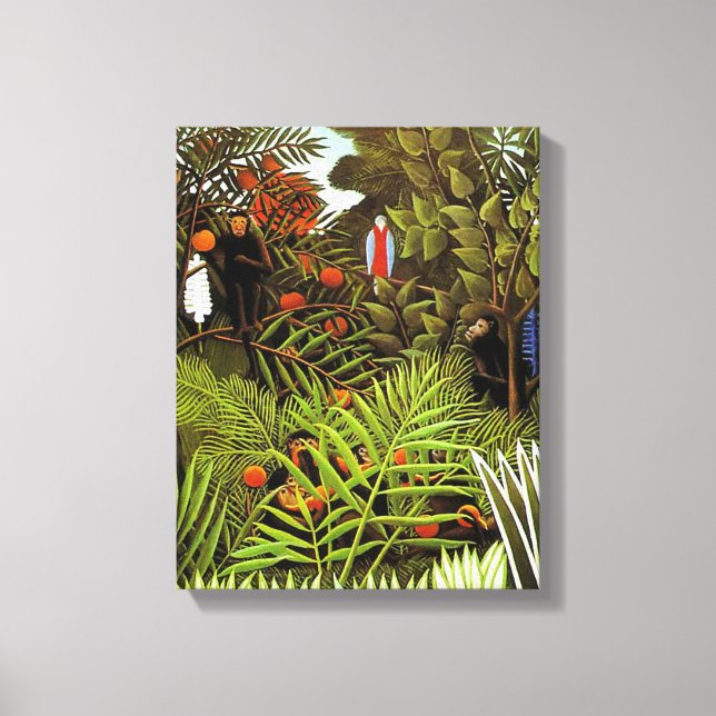 Exotische Landschaft, Gemälde von Henri Rousseau Leinwanddruck (Vorderseite)