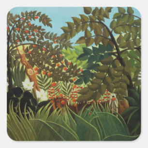 Exotische Landschaft Quadratischer Aufkleber