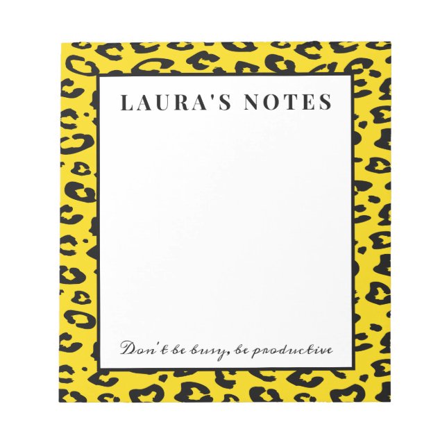 Exotische Leoparden-individuelle Name Notizblock (Vorderseite)