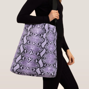 Exotische Lila Lilac Python Snakeskin Tragetaschen Mit Langen Trägern