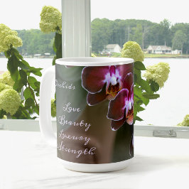 Exotische Lila Orchid-Blume fotografisch Kaffeetasse
