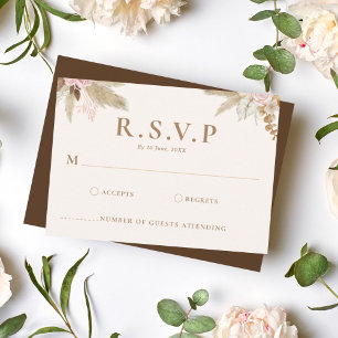 Exotische moderne Boho-Tropenhochzeit RSVP Karte